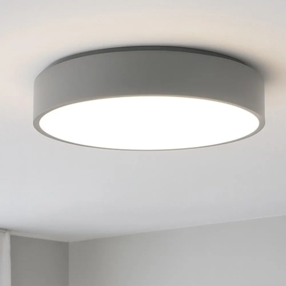 Plafoniere Moderne-Selezionato da Mazzolaluce Plafoniera moderna da cucina rotonda anello grigio 42w 4200k