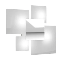 Plafoniere Moderne-Top Light Plafoniera moderna da cucina 46cm vetri bianchi cromo toplight shadow