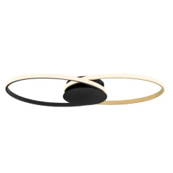 Plafoniere Moderne-Selezionato da Mazzolaluce Plafoniera moderna da salotto led 3200k colore nero e oro