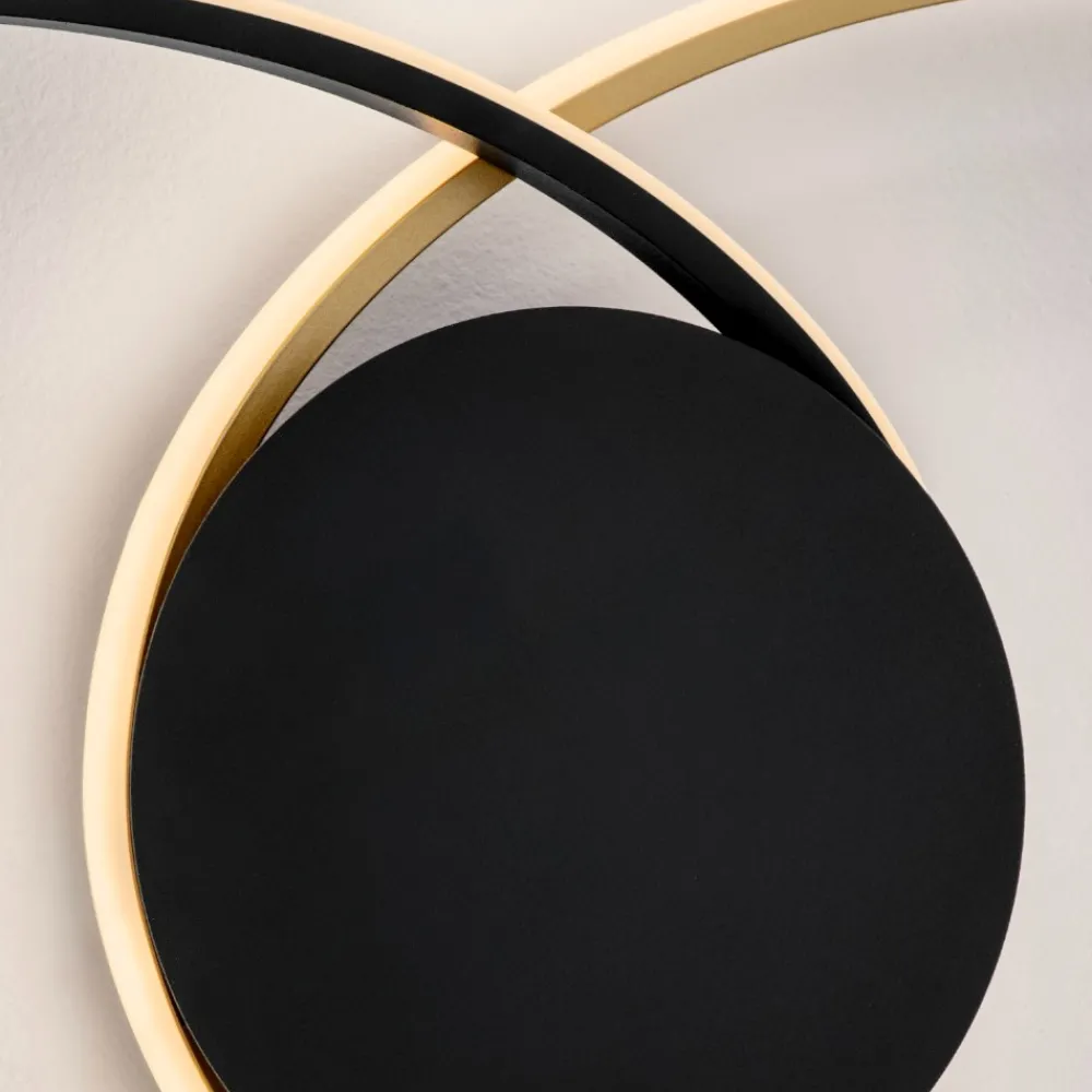 Plafoniere Moderne-Selezionato da Mazzolaluce Plafoniera moderna da salotto led 3200k colore nero e oro