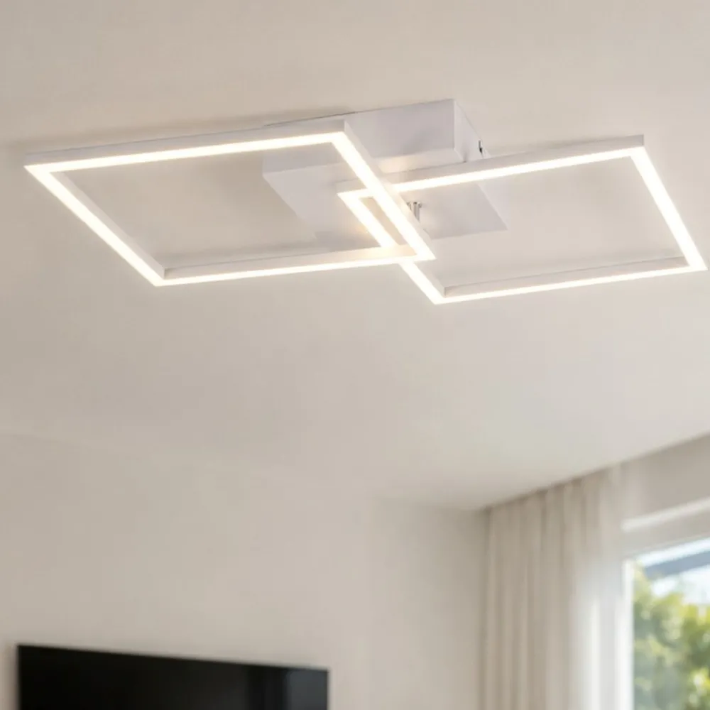 Plafoniere Moderne-Selezionato da Mazzolaluce Plafoniera moderna da salotto led 4000k orientabile bianca