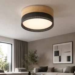 Plafoniere Moderne-Selezionato da Mazzolaluce Plafoniera moderna da soffitto quercia nero per soggiorno