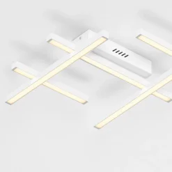 Plafoniere Moderne-Selezionato da Mazzolaluce Plafoniera moderna design geometrico bianca led 42w 3000k