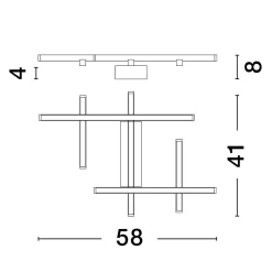 Plafoniere Moderne-Selezionato da Mazzolaluce Plafoniera moderna design geometrico bianca led 42w 3000k