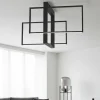 Plafoniere Moderne-Selezionato da Mazzolaluce Plafoniera moderna design geometrico nera led 3000k