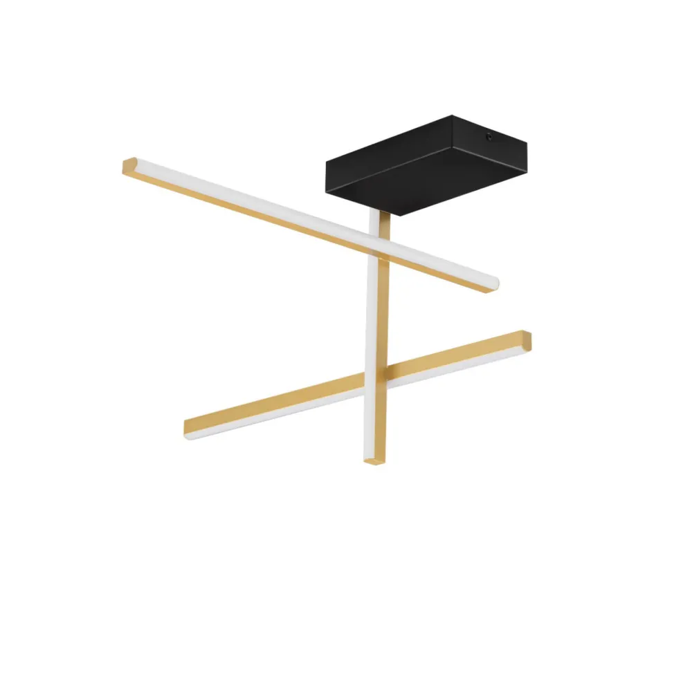 Plafoniere Moderne-Selezionato da Mazzolaluce Plafoniera moderna design nero oro led 26w 3200k