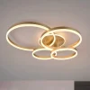 Plafoniere Moderne-Selezionato da Mazzolaluce Plafoniera moderna design oro per soggiorno led con telecomando