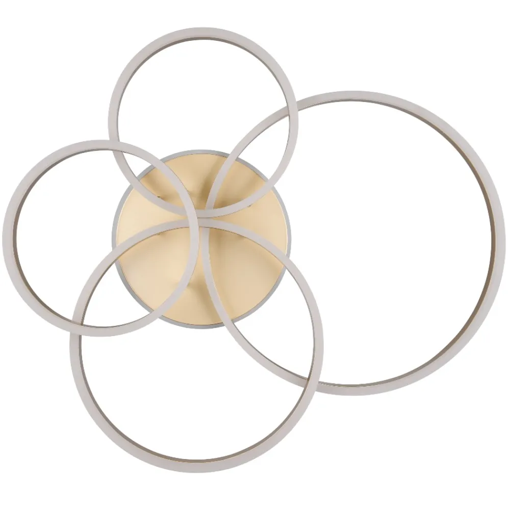 Plafoniere Moderne-Selezionato da Mazzolaluce Plafoniera moderna design oro per soggiorno led con telecomando