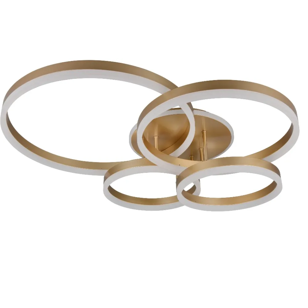 Plafoniere Moderne-Selezionato da Mazzolaluce Plafoniera moderna design oro per soggiorno led con telecomando