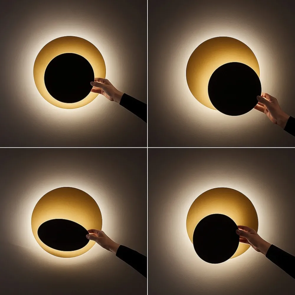 Plafoniere Moderne-Perenz Illuminazione Plafoniera moderna drum oro nero led 43w 3000k perenz