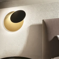 Plafoniere Moderne-Perenz Illuminazione Plafoniera moderna drum oro nero led 43w 3000k perenz