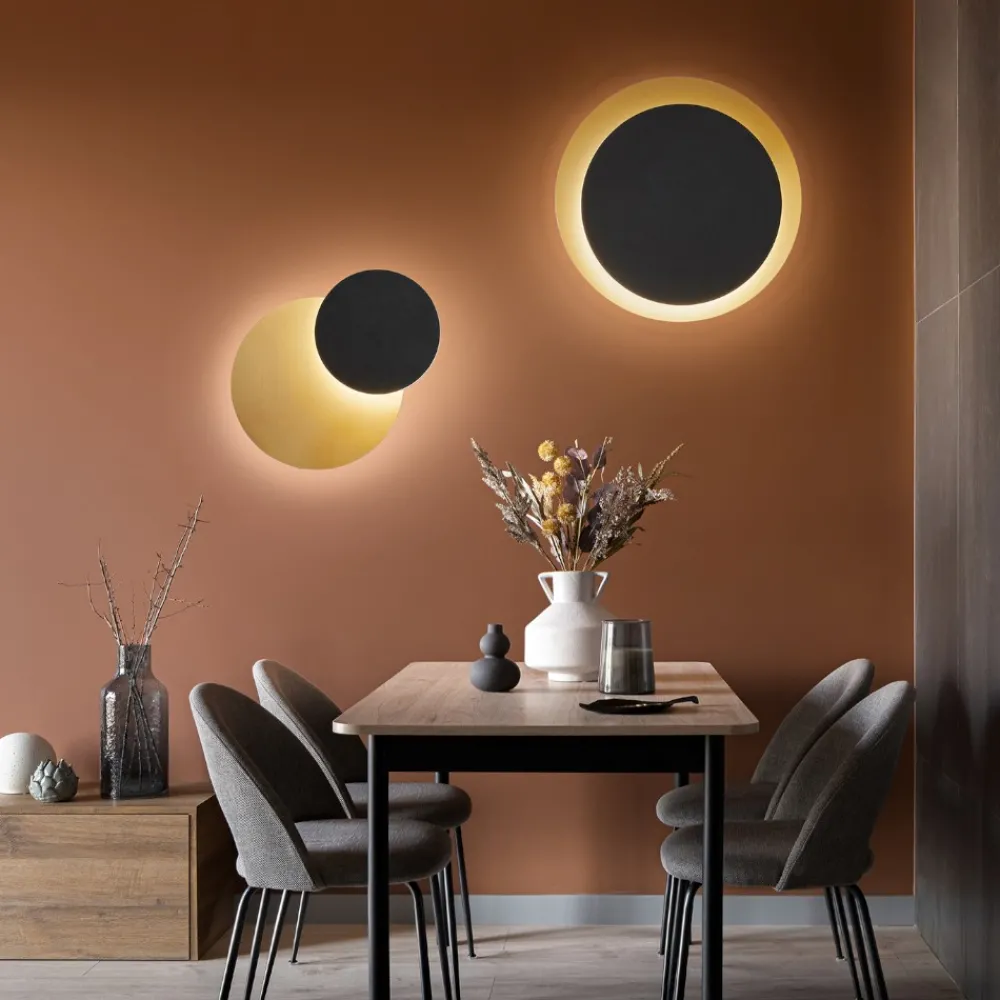 Plafoniere Moderne-Perenz Illuminazione Plafoniera moderna drum oro nero led 43w 3000k perenz