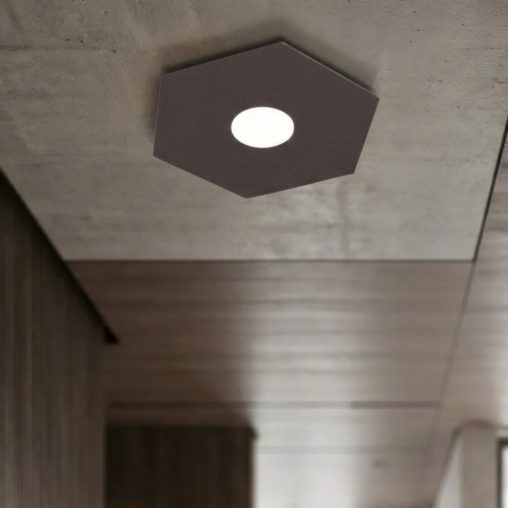 Plafoniere Moderne-Top Light Plafoniera moderna esagonale marrone hexagon