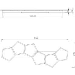 Plafoniere Moderne-Selezionato da Mazzolaluce Plafoniera moderna esagoni bianca led dimmerabile con telecomando