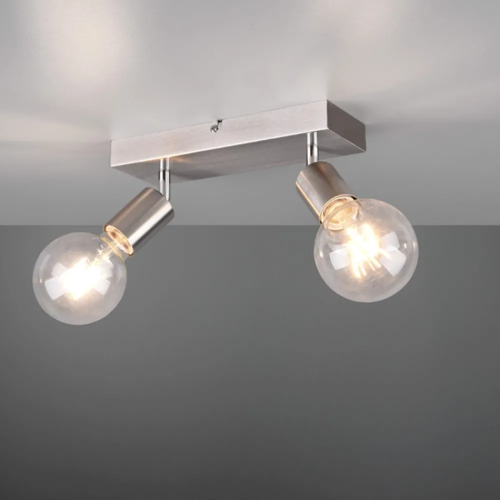 Plafoniere Moderne-Selezionato da Mazzolaluce Plafoniera moderna 2 faretti orientabili colore argento