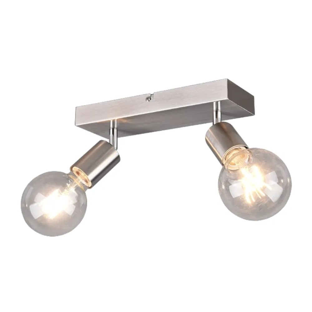 Plafoniere Moderne-Selezionato da Mazzolaluce Plafoniera moderna 2 faretti orientabili colore argento