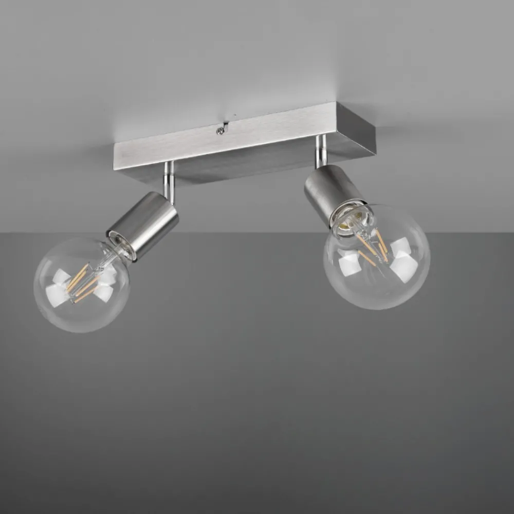 Plafoniere Moderne-Selezionato da Mazzolaluce Plafoniera moderna 2 faretti orientabili colore argento