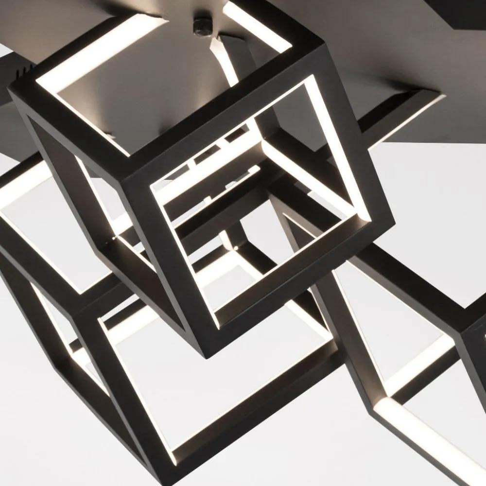Plafoniere Moderne-Selezionato da Mazzolaluce Plafoniera moderna geometrica led 3000k dimmerabile cubi neri