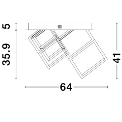 Plafoniere Moderne-Selezionato da Mazzolaluce Plafoniera moderna geometrica led 3000k dimmerabile cubi neri