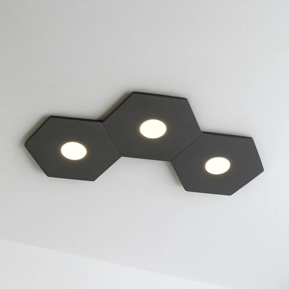 Plafoniere Moderne-Top Light Plafoniera moderna grigio antracite toplight hexagon