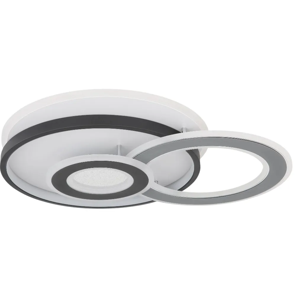 Plafoniere Moderne-Selezionato da Mazzolaluce Plafoniera moderna grigio nero cerchi led 40w 3000k