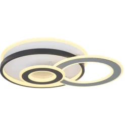 Plafoniere Moderne-Selezionato da Mazzolaluce Plafoniera moderna grigio nero cerchi led 40w 3000k