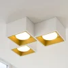 Plafoniere Moderne-Sforzin Illuminazione Plafoniera moderna in gesso bianco dettagli oro sforzin nasso