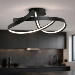 Plafoniere Moderne-Selezionato da Mazzolaluce Plafoniera moderna intreccio nero per cucina led 47w 2700k 3000k 4000k