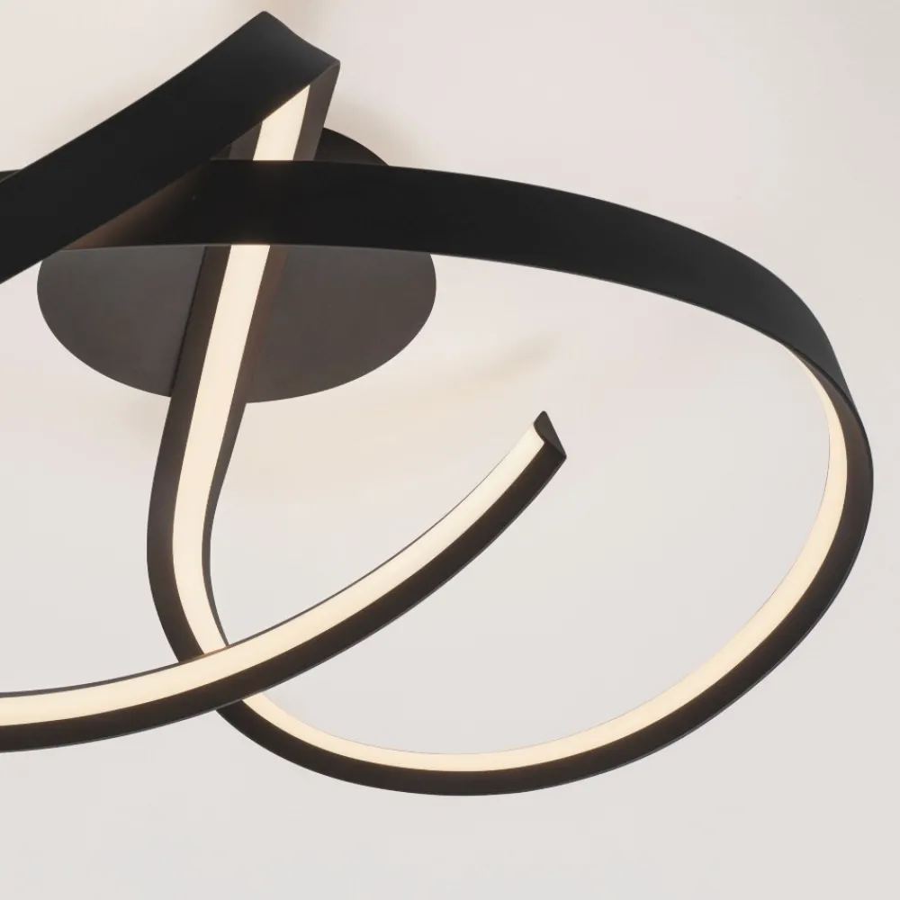 Plafoniere Moderne-Selezionato da Mazzolaluce Plafoniera moderna intreccio nero per cucina led 47w 2700k 3000k 4000k