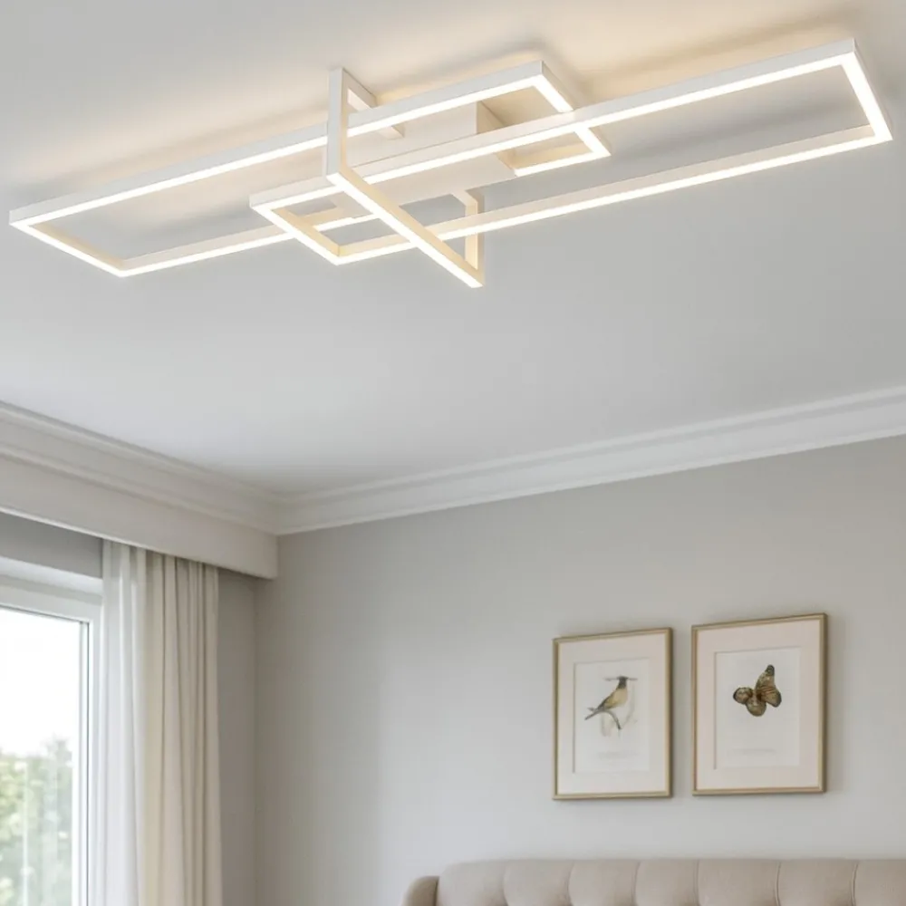 Plafoniere Moderne-Selezionato da Mazzolaluce Plafoniera moderna led dimmerabile 4000k 34w bianca