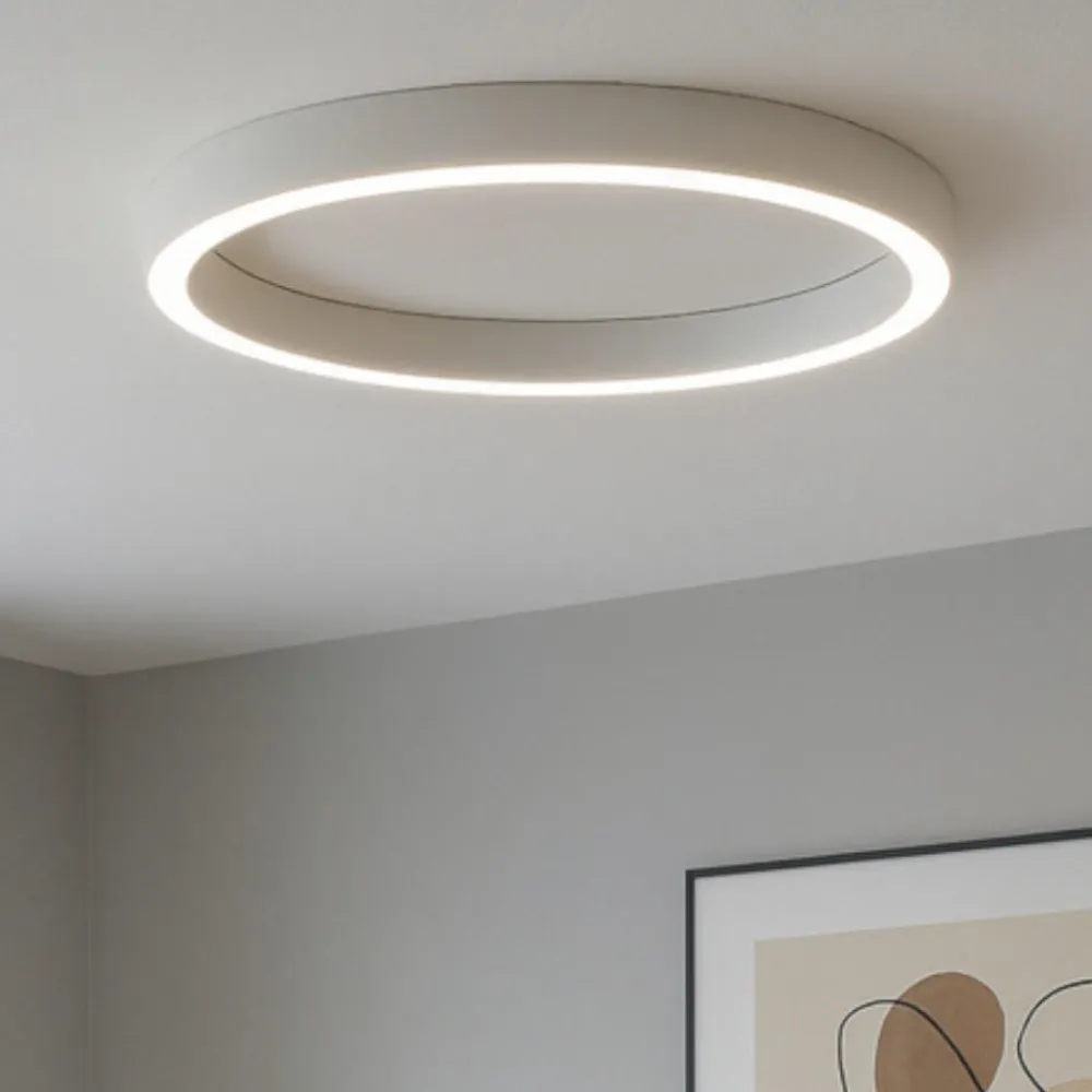 Lampadari Moderni-Selezionato da Mazzolaluce Plafoniera moderna led 3000k dimmerabile cerchio bianco 80 cm