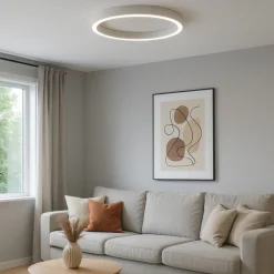 Lampadari Moderni-Selezionato da Mazzolaluce Plafoniera moderna led 3000k dimmerabile cerchio bianco 80 cm