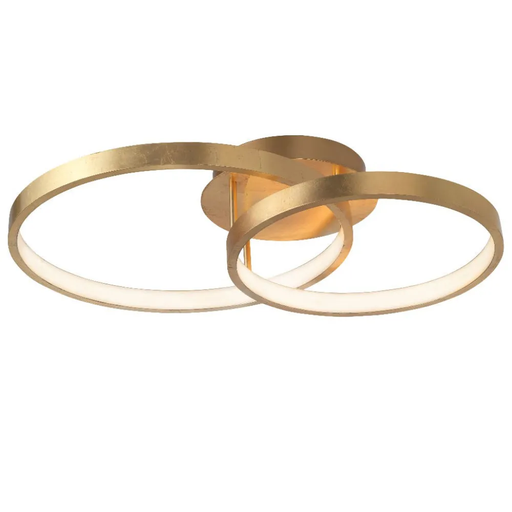 Plafoniere Moderne-Selezionato da Mazzolaluce Plafoniera moderna led 3000k foglia oro per salotto