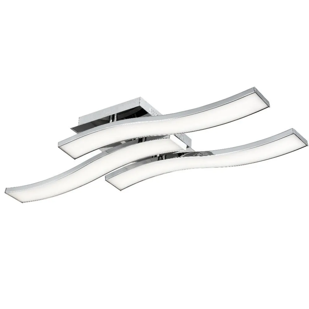 Plafoniere Moderne-Selezionato da Mazzolaluce Plafoniera moderna led 3000k metallo cromo per soggiorno