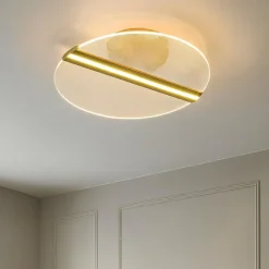 Plafoniere Moderne-Selezionato da Mazzolaluce Plafoniera moderna led tonda ottono led 3000k