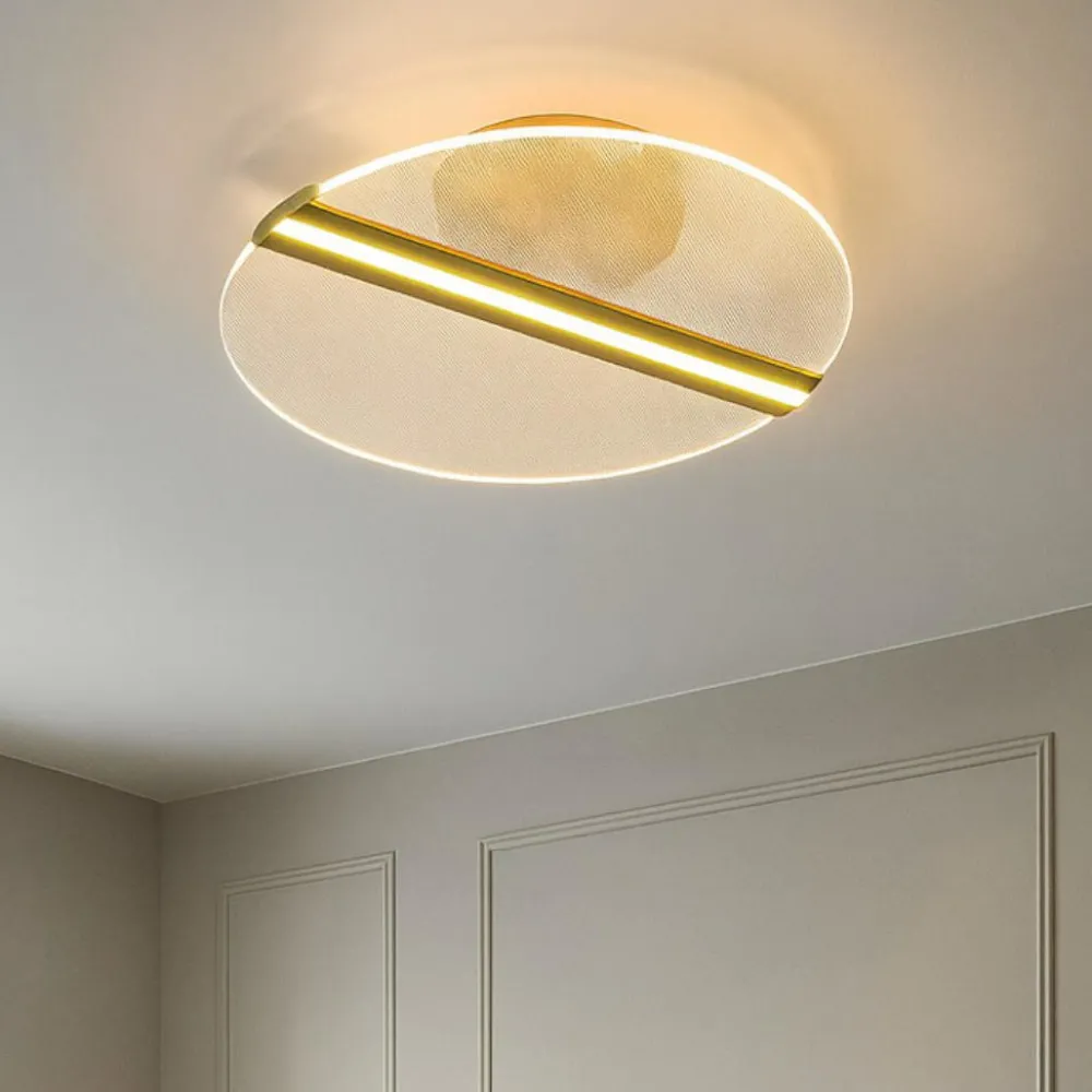 Plafoniere Moderne-Selezionato da Mazzolaluce Plafoniera moderna led tonda ottono led 3000k