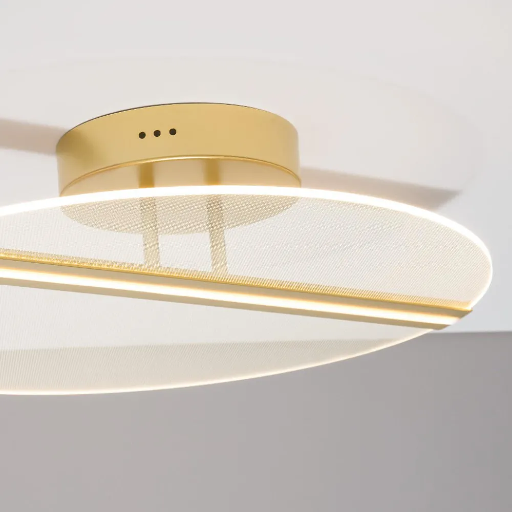 Plafoniere Moderne-Selezionato da Mazzolaluce Plafoniera moderna led tonda ottono led 3000k