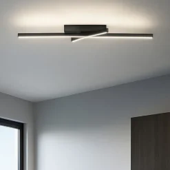 Plafoniere Moderne-Selezionato da Mazzolaluce Plafoniera moderna led 41w cct minimalista nera per ufficio