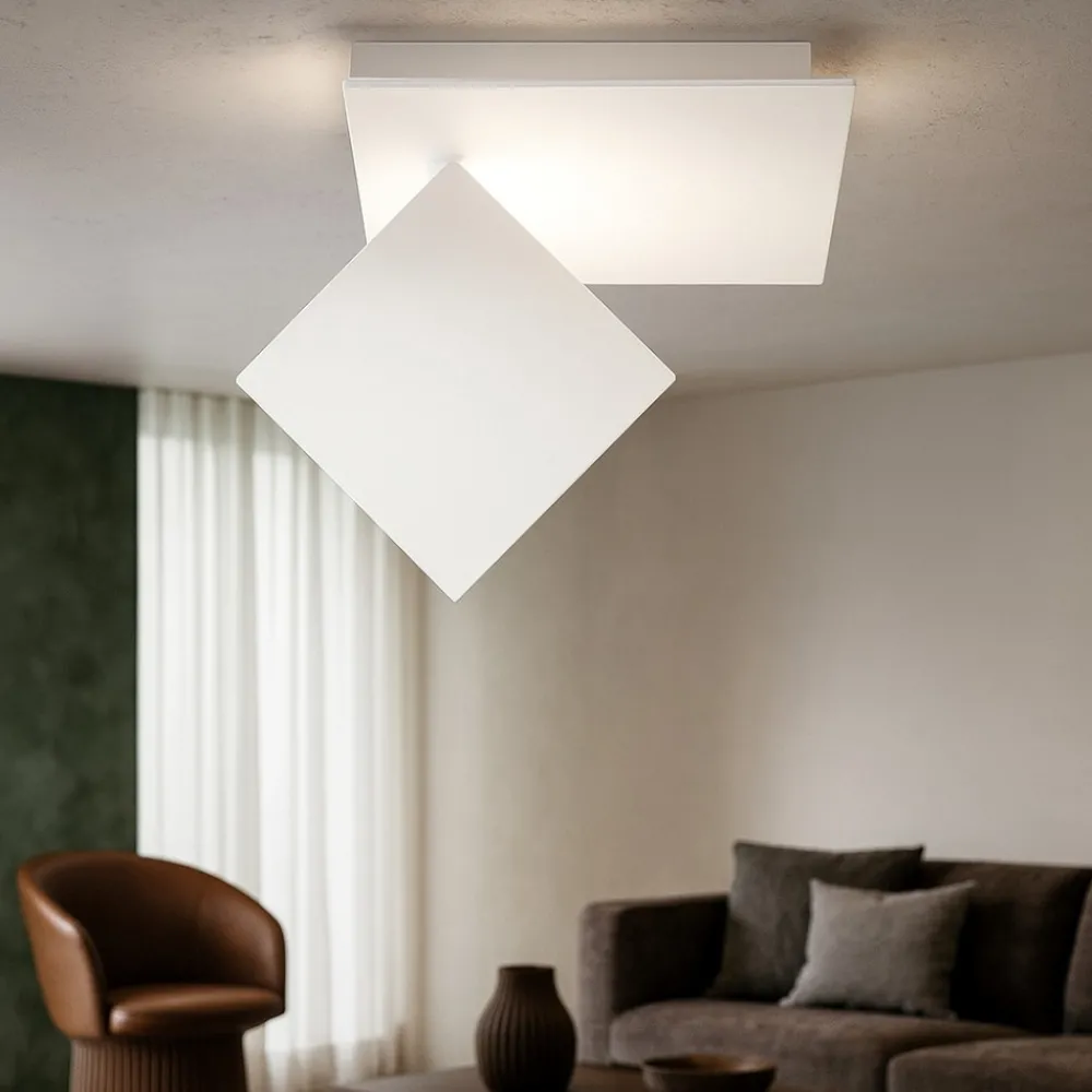 Plafoniere Moderne-Selezionato da Mazzolaluce Plafoniera moderna led 35w 3000k bianca post perenz