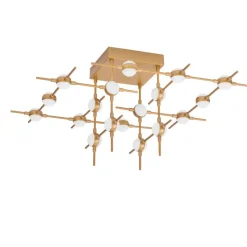 Plafoniere Moderne-Selezionato da Mazzolaluce Plafoniera moderna led 51w 3000k oro triac dimmerable