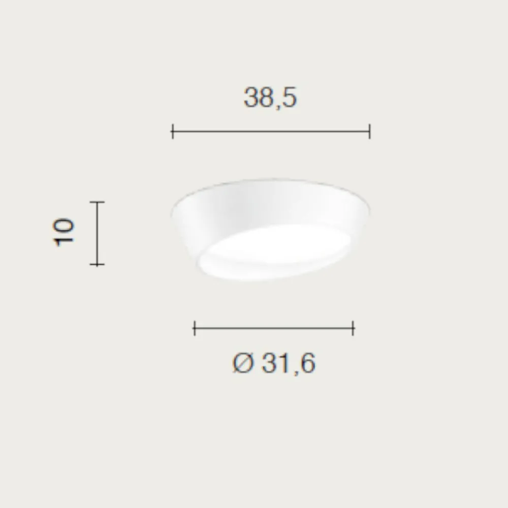 Plafoniere Moderne-Ondaluce Plafoniera moderna led 25w 3000k+4000k half bianca 31cm