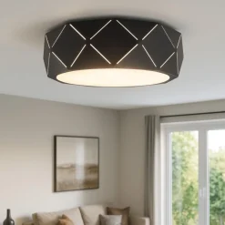 Plafoniere Moderne-Selezionato da Mazzolaluce Plafoniera moderna nera design rombi