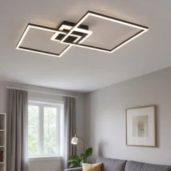 Plafoniere Moderne-Selezionato da Mazzolaluce Plafoniera moderna nera led 3000k rgb dimmerabile