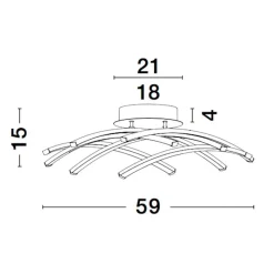 Plafoniere Moderne-Selezionato da Mazzolaluce Plafoniera moderna nera led 3000k dimmerabile per soggiorno