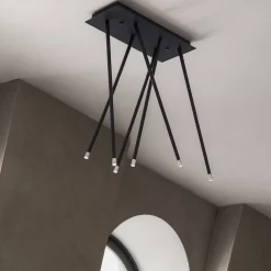 Plafoniere Moderne-Selezionato da Mazzolaluce Plafoniera moderna nera 6 led orientabili 3000k
