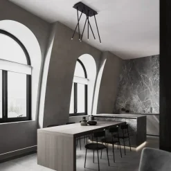 Plafoniere Moderne-Selezionato da Mazzolaluce Plafoniera moderna nera 6 led orientabili 3000k