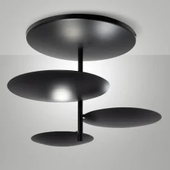 Plafoniere Moderne-Fabas Luce Plafoniera moderna nera per soggiorno simplon