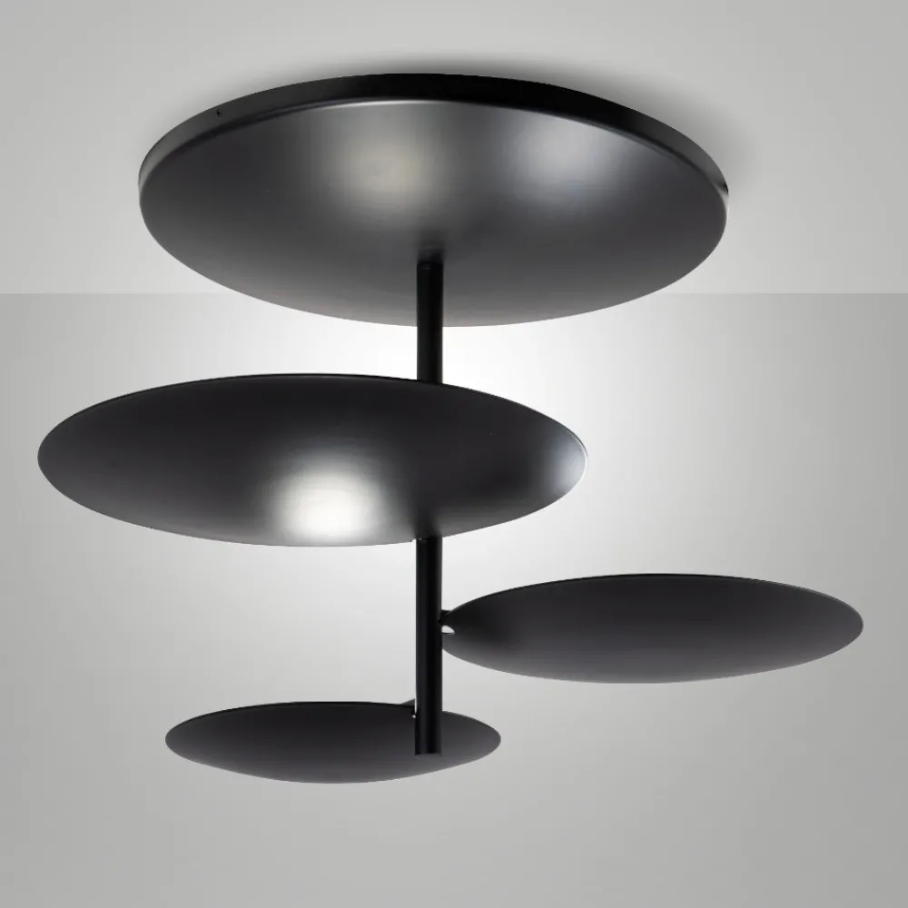 Plafoniere Moderne-Fabas Luce Plafoniera moderna nera per soggiorno simplon