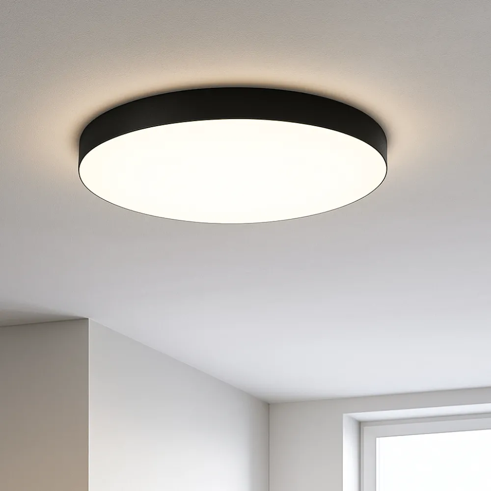 Plafoniere Moderne-Ondaluce Plafoniera moderna boiler nero led cct 3000k 4000k 40cm