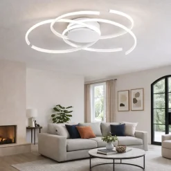 Plafoniere Moderne-Ondaluce Plafoniera moderna soffira bianca led 80w 3000k dimmerabile